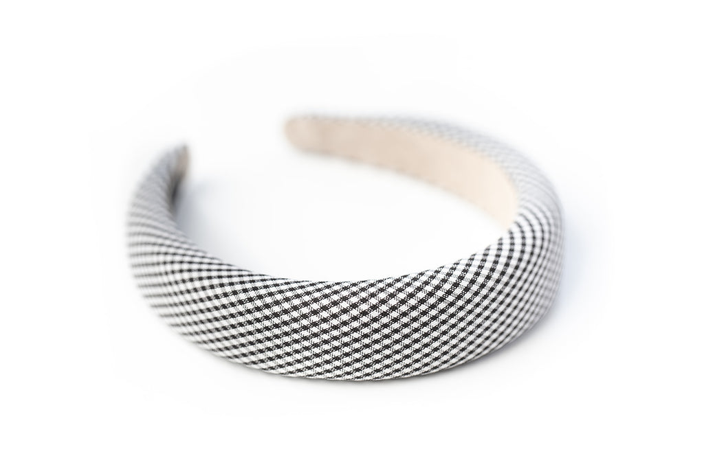 Black and White Gingham Foam Headband
