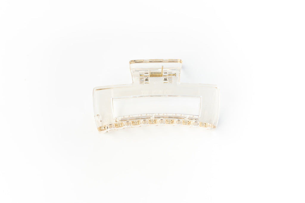 Clear Amber Rectangle Claw Clip