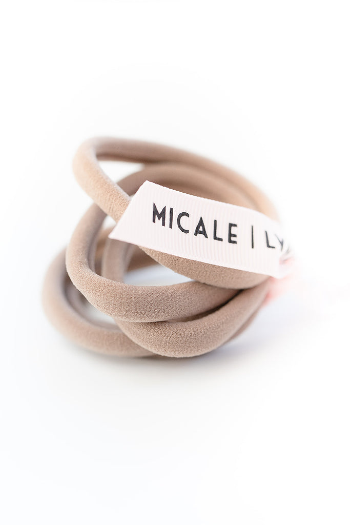 Tan Mini Ouchless Hair Ties, Micale