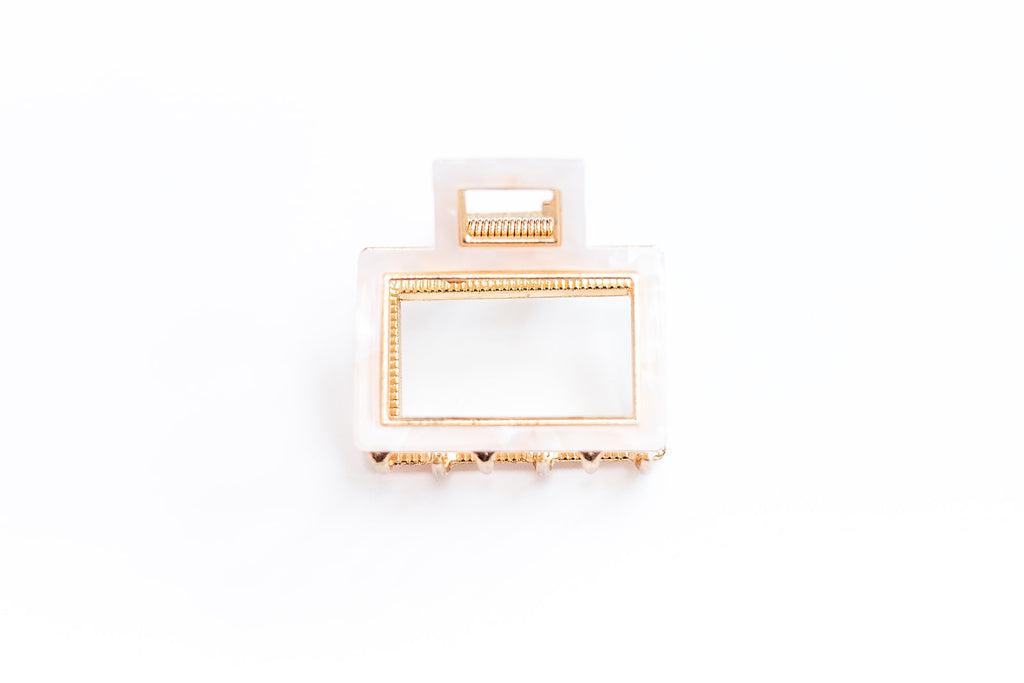 White Marble Rectangle Clip