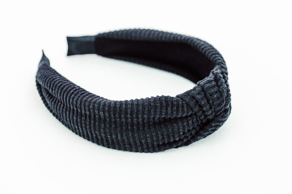 Black Waffle Knit Headband