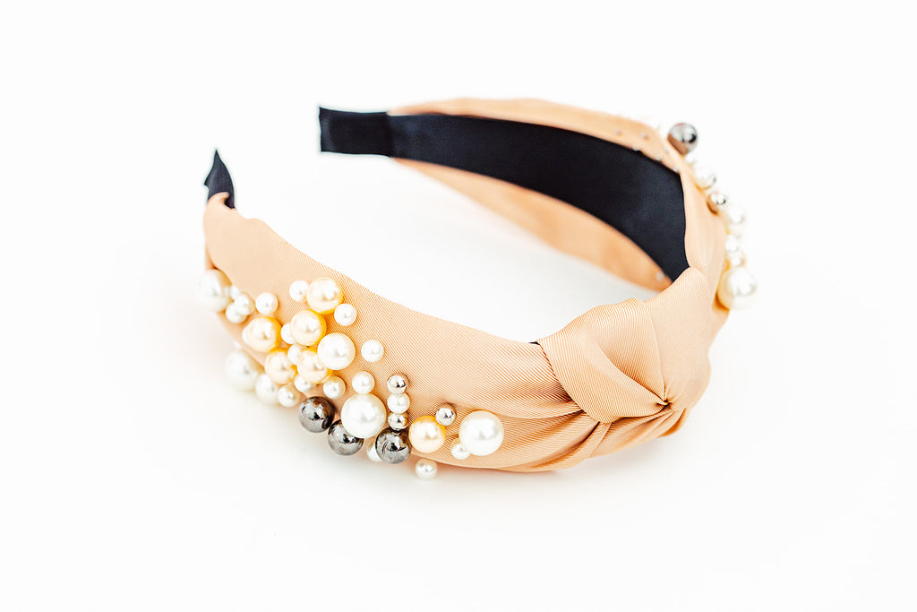 Glam Peach Pearl Headband