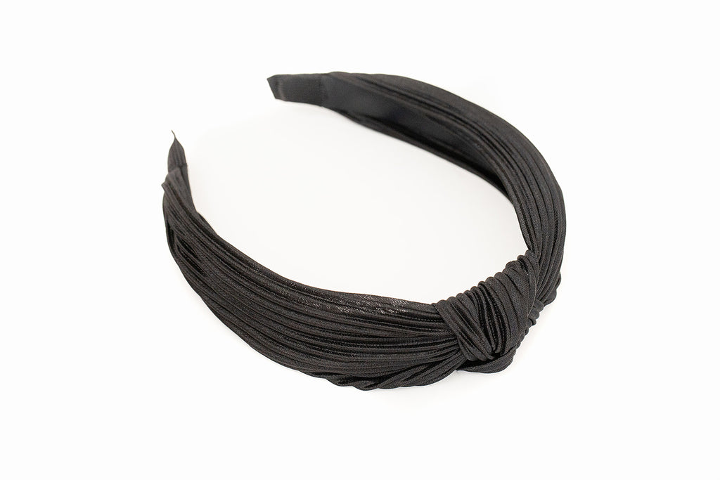 Black Ribbed Knotted Headband