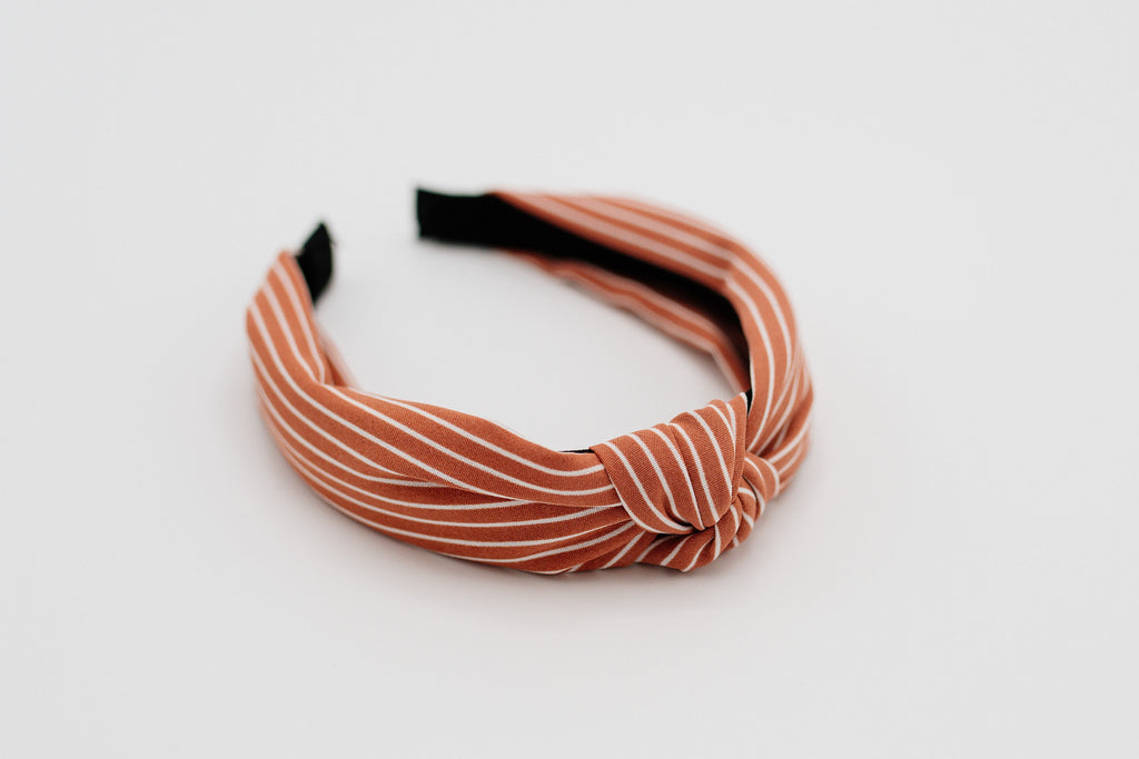 Pink & White Stripe Knotted Headband