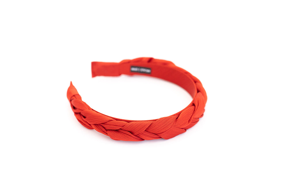 Red Satin Braided Headband