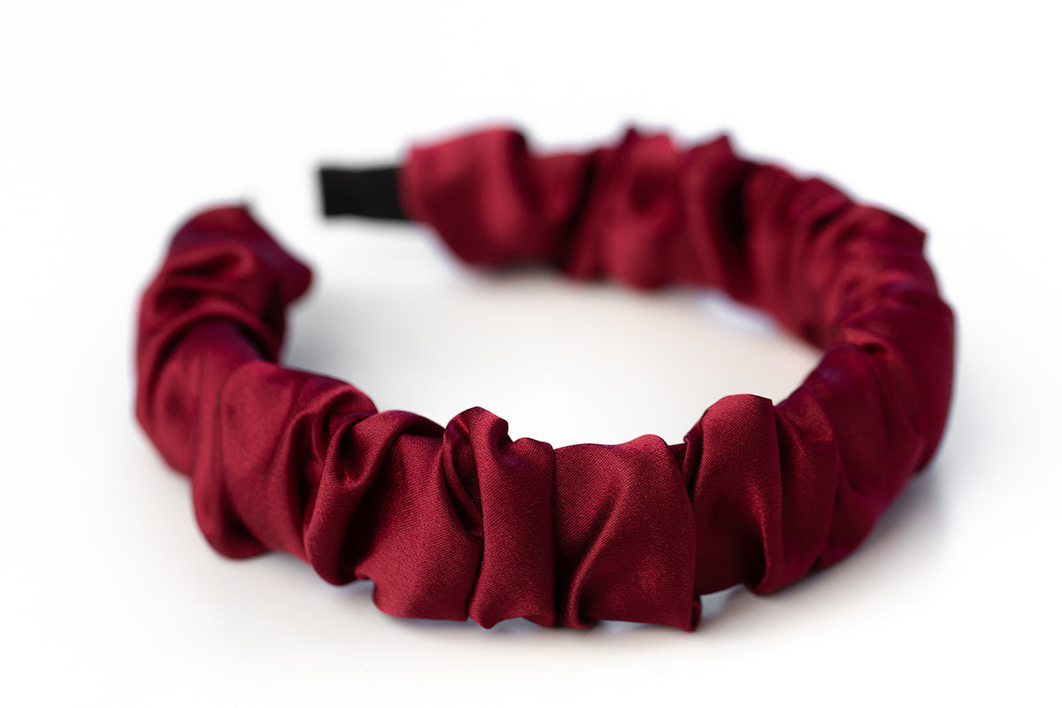 Red Satin Ruffle Headband | Micale | Lynn