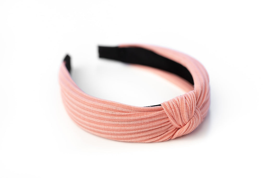 Coral Ribbed Knotted Headband