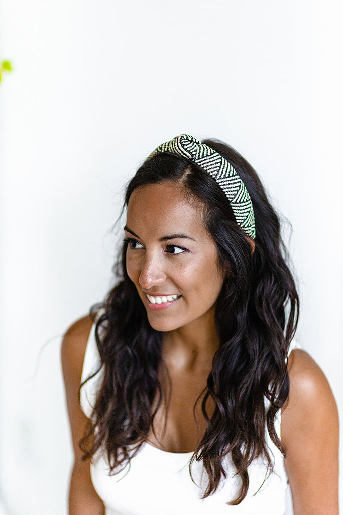 Black and Tan Rattan Headband