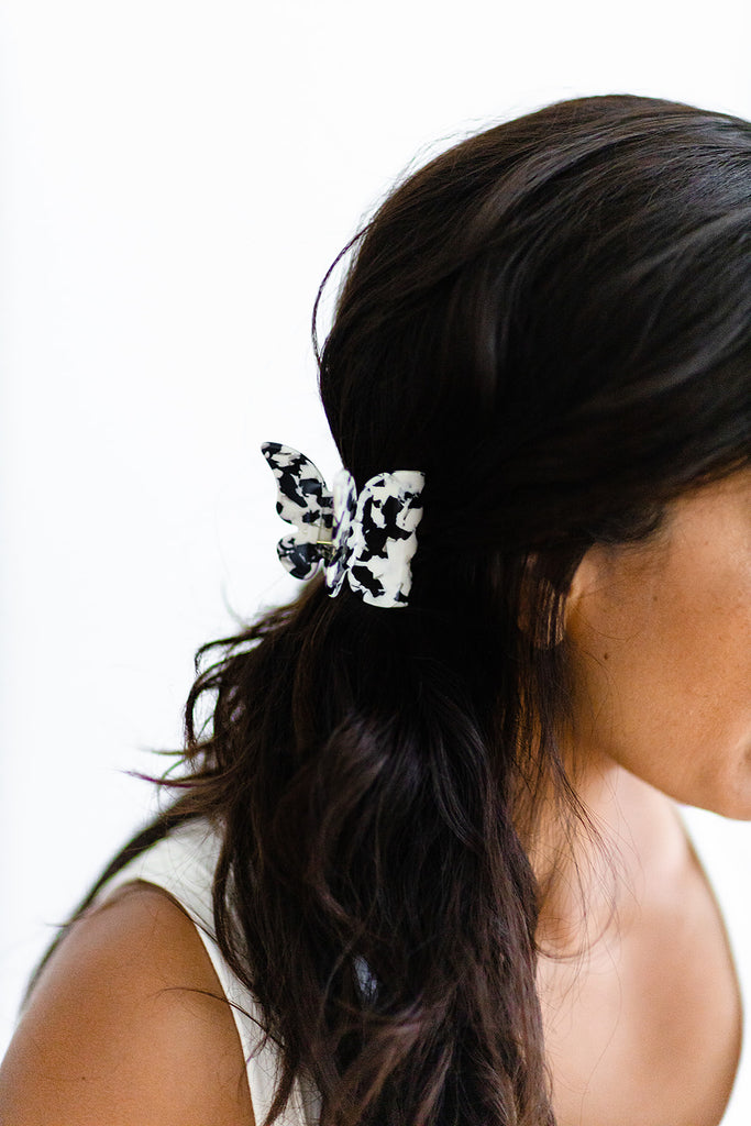 Black and White Butterfly Hair Clip