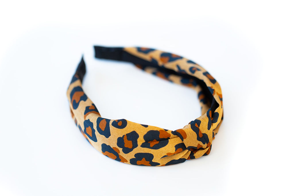 Brown Leopard Knotted Headband