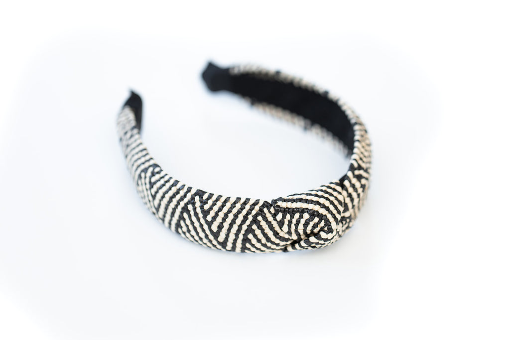 Black and Tan Rattan Headband