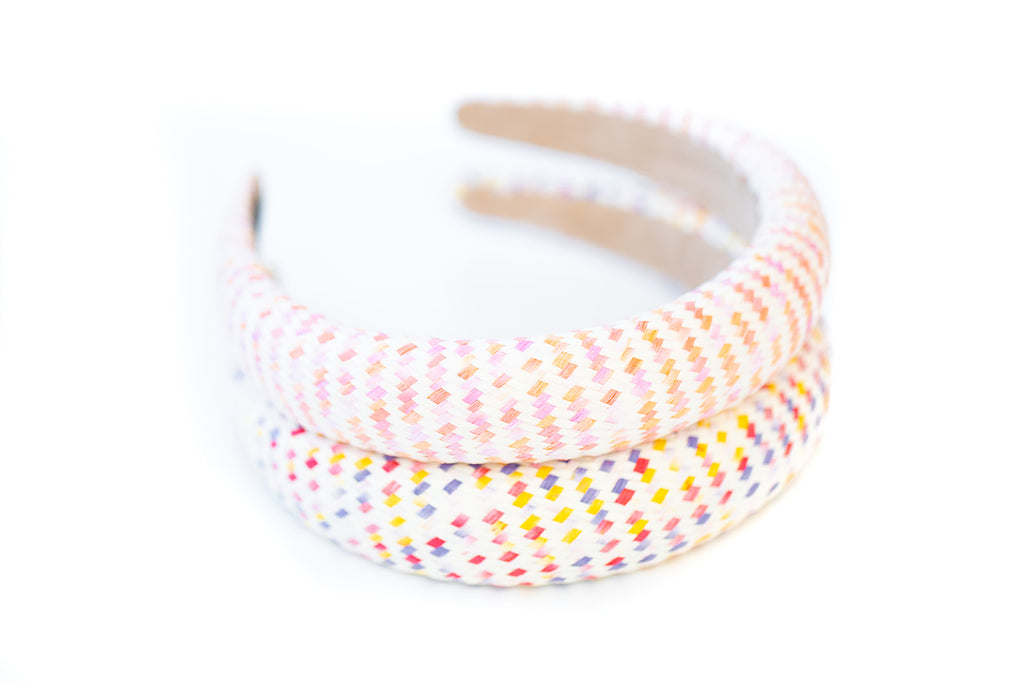 Pink and Orange Confetti Rattan Headband