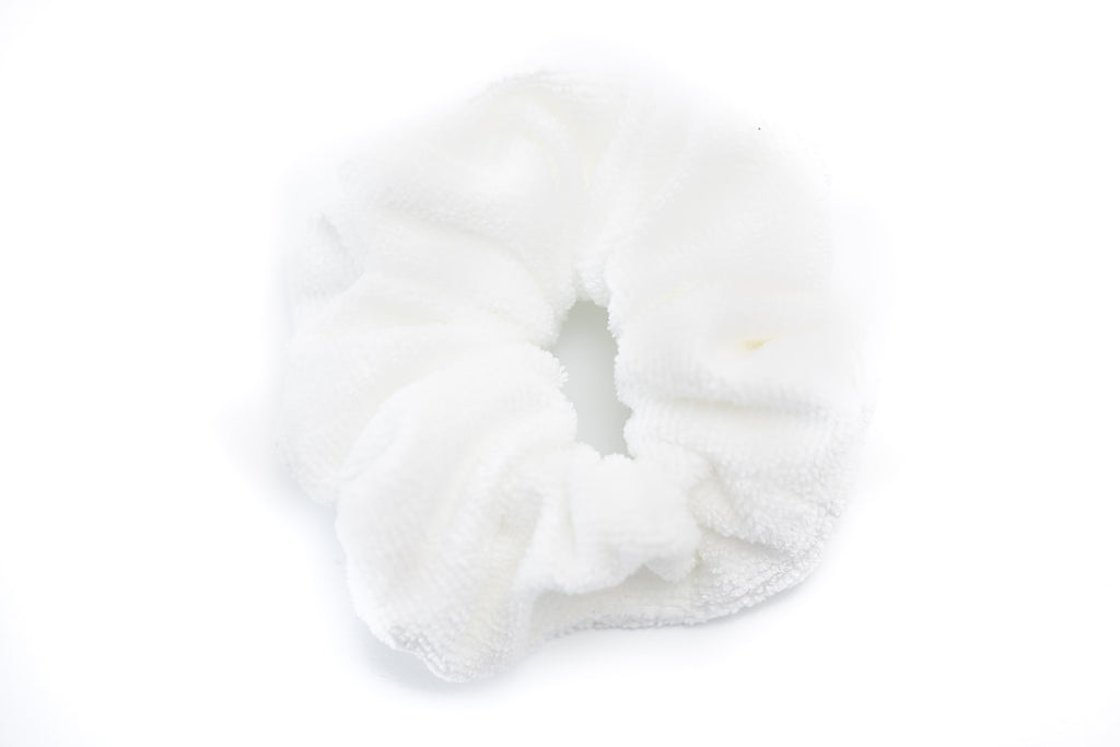 Jumbo White Terry Scrunchie