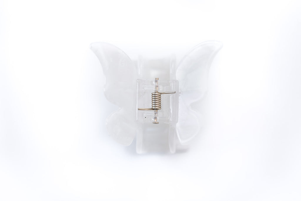 Pearly White Butterfly Clip