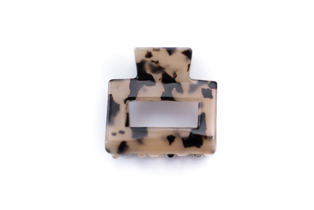 Light Leopard Rectangle Claw Clip