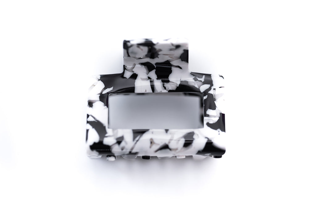 Black and White Marble Claw Clip