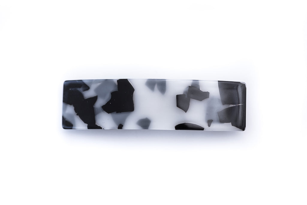 Black and White Rectangle Hair Clip
