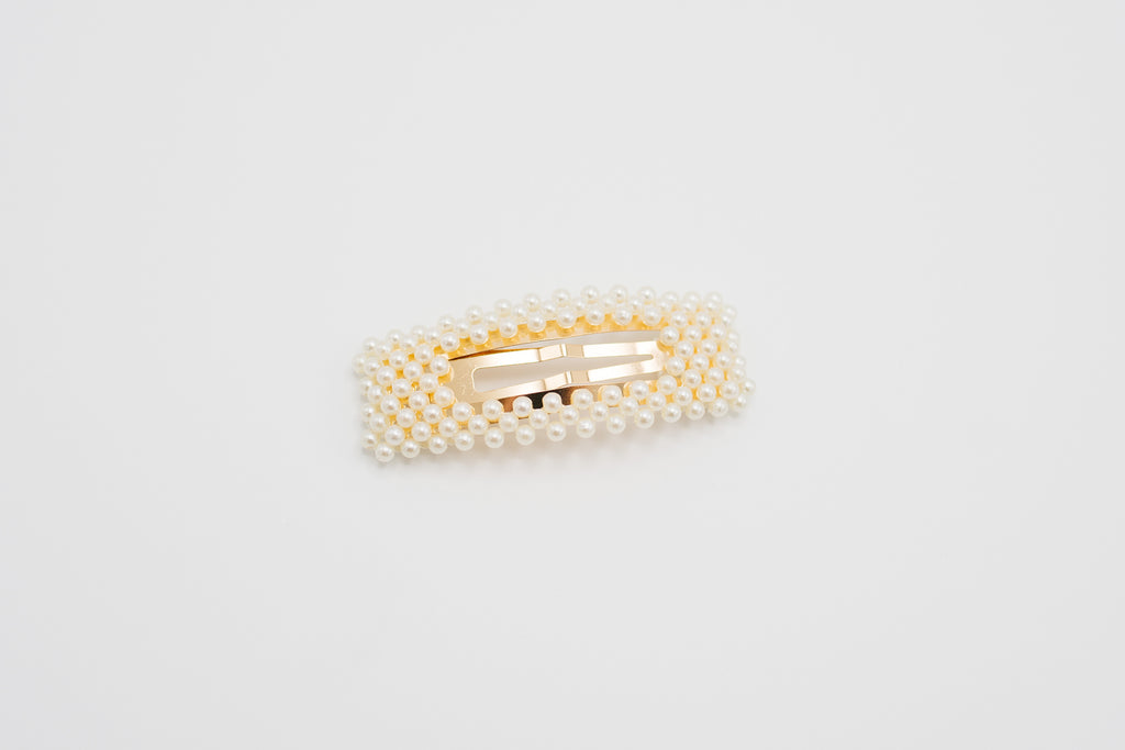 White Pearl Square Clip