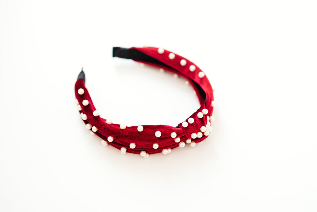Red Velvet Pearl Headband