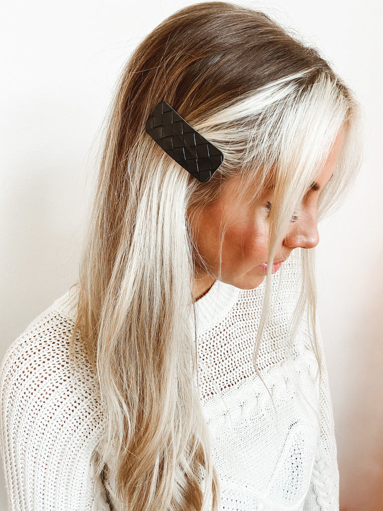 Leather Braided Hair Clip