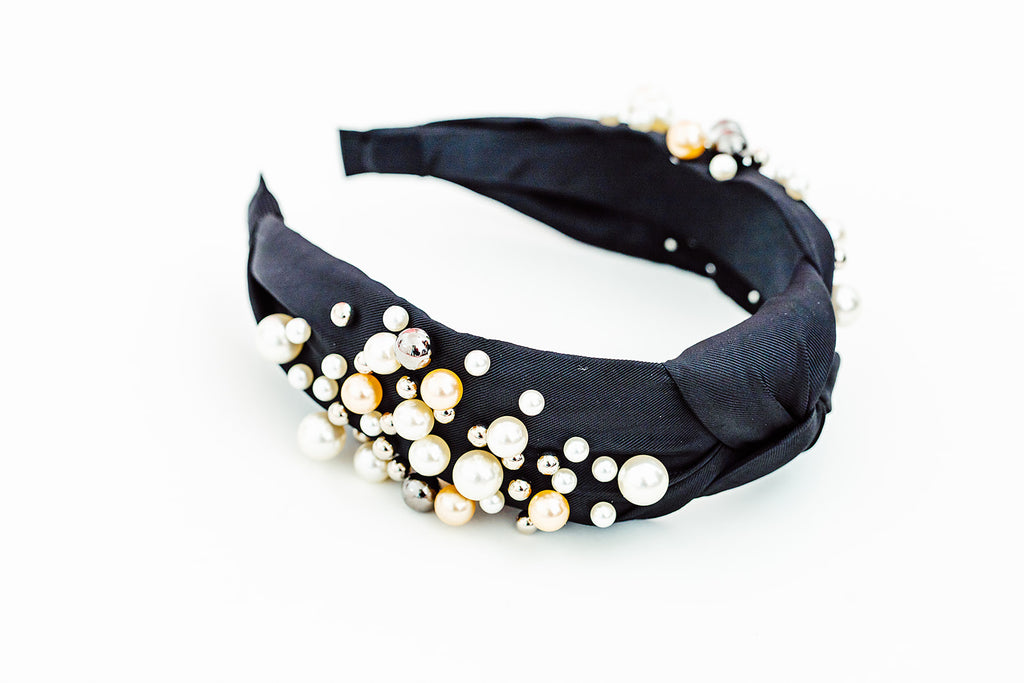 Glam Black Pearl Headband