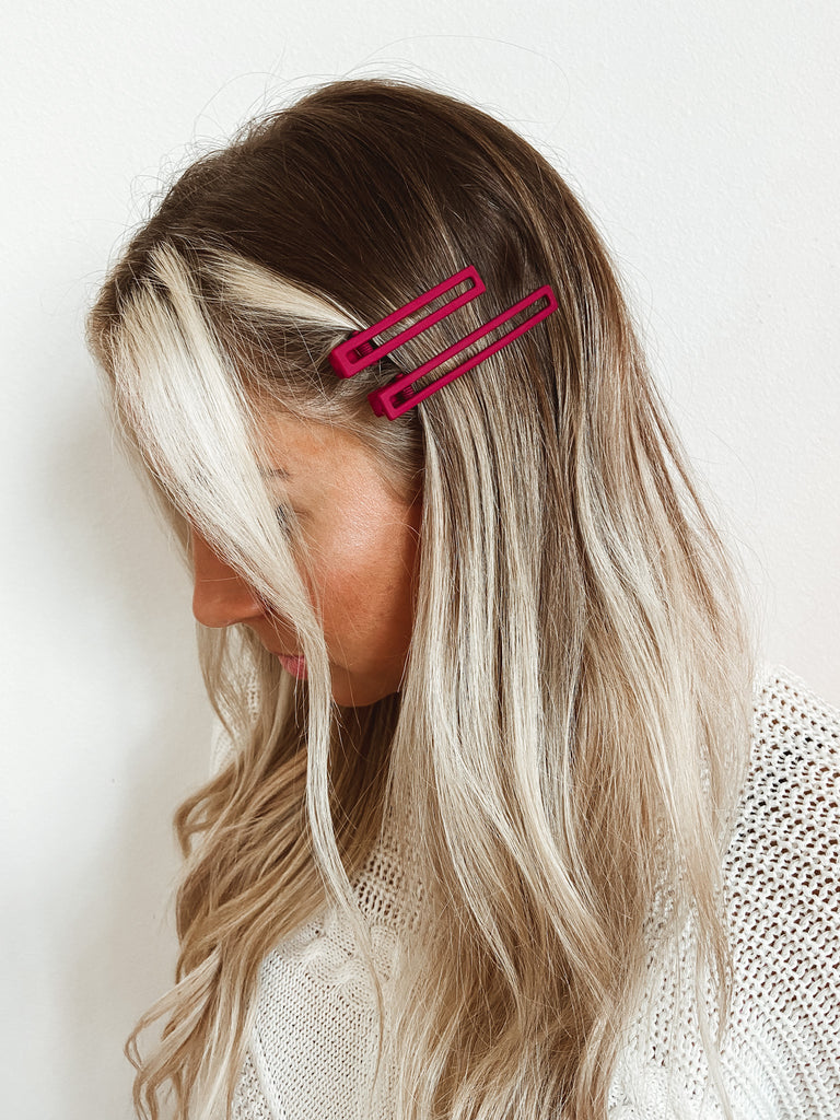 Matte Rectangle Hair Clip Set