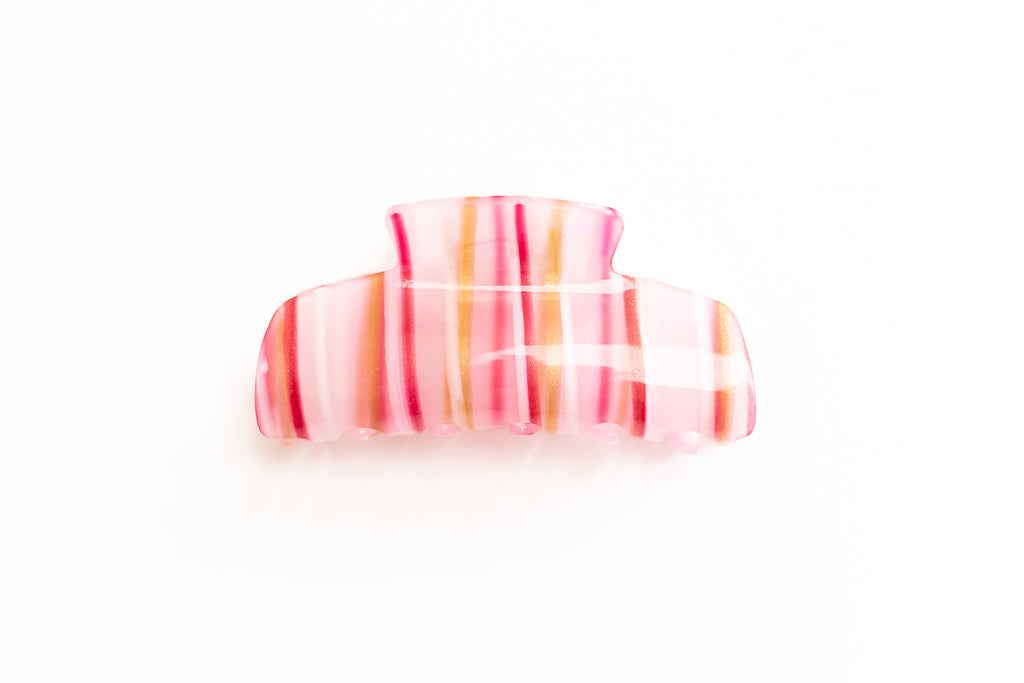 Pink Sugar Stripe Hair Clip