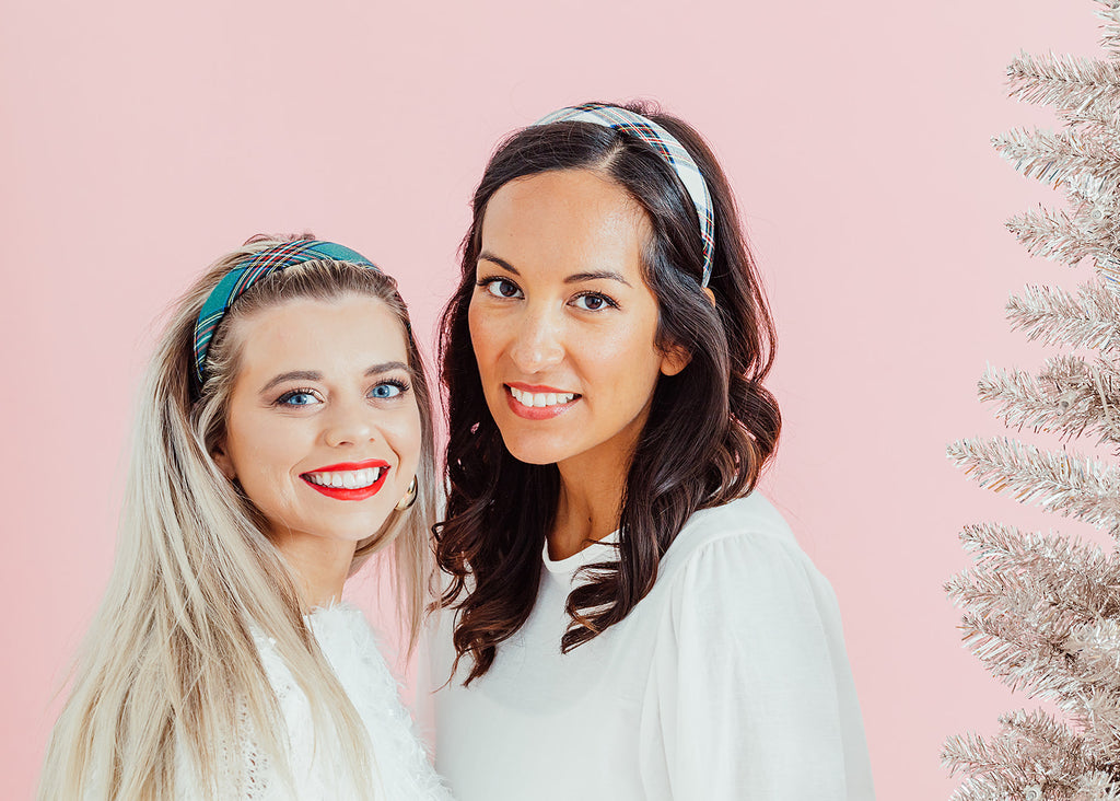 Preppy White Plaid Headband