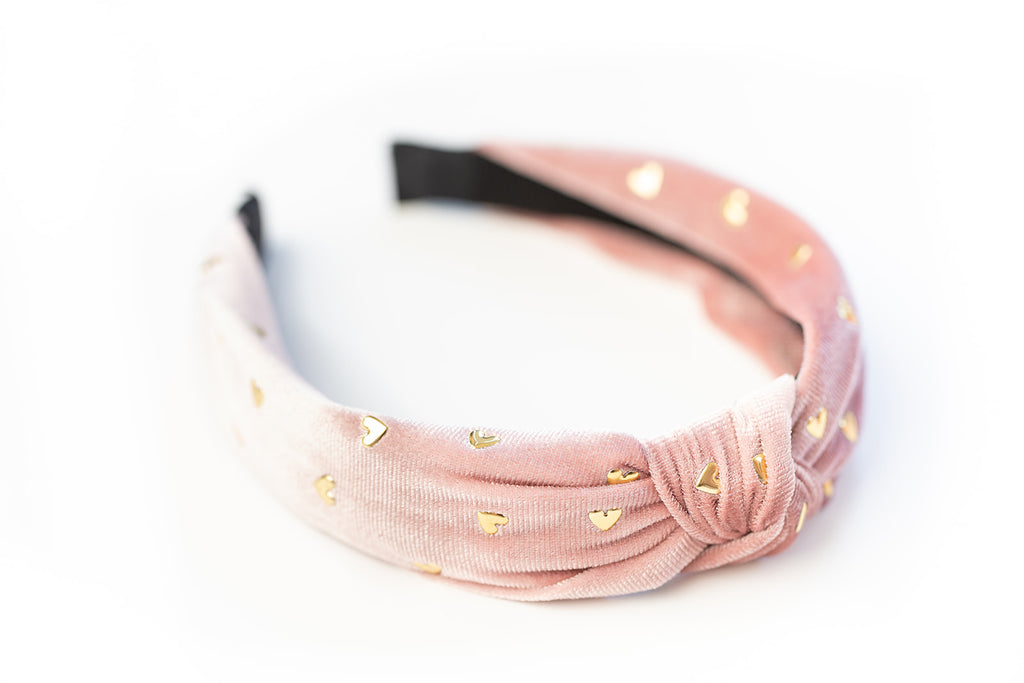 Blush Gold Heart Studded Headband