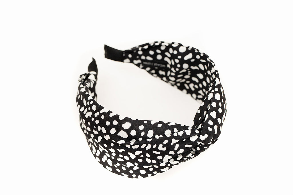 Black and White Dot Twist Headband