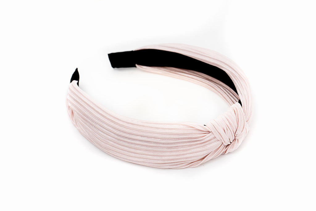 Blush Ribbed Knotted Headband