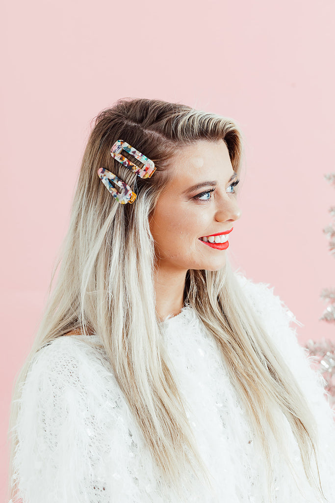 Multicolor Speck Hairclip Set