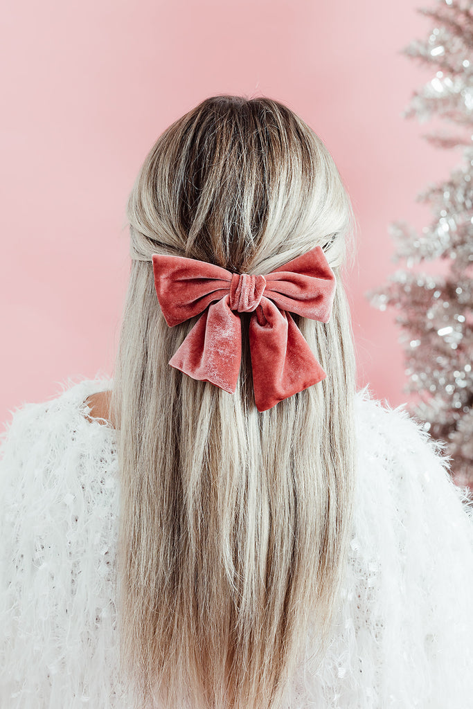 Big Pink Velvet Bow