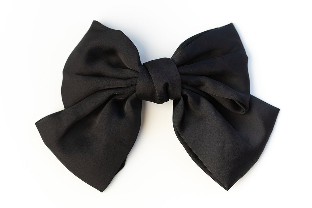 Big Black Satin Hairbow