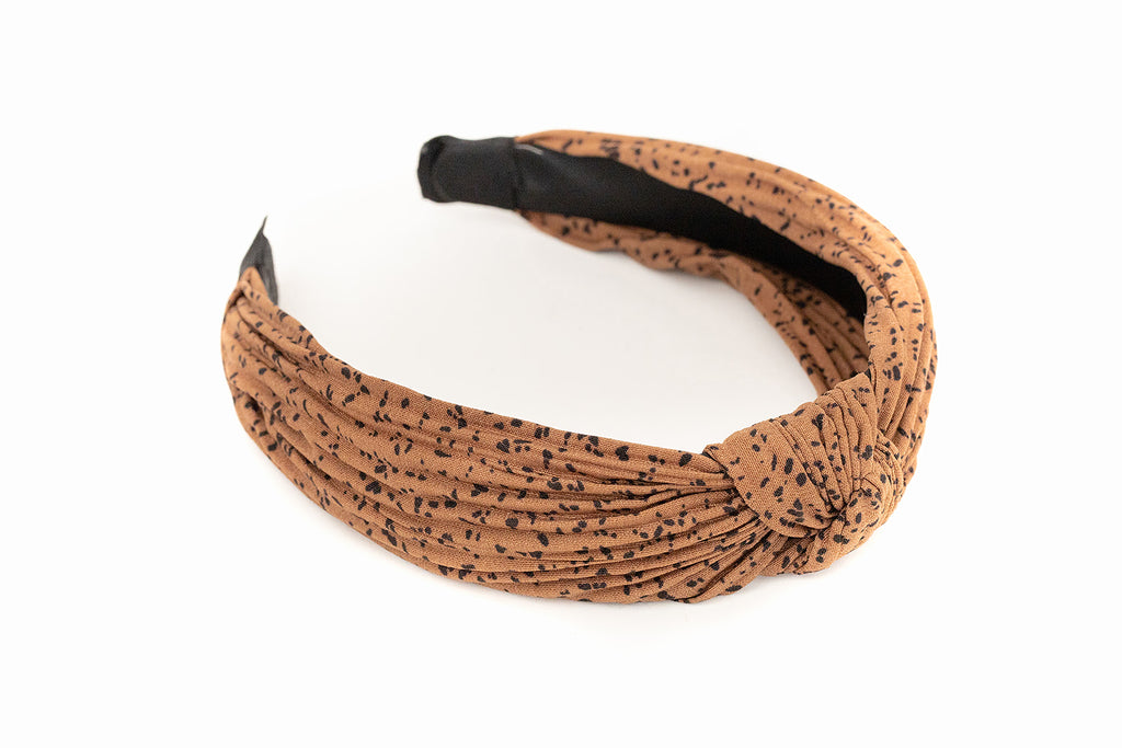 Brown and Black Speck Knotted Headband