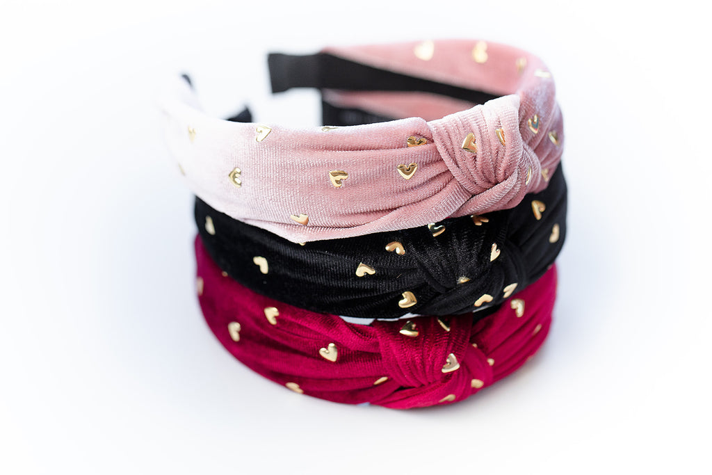 Blush Gold Heart Studded Headband