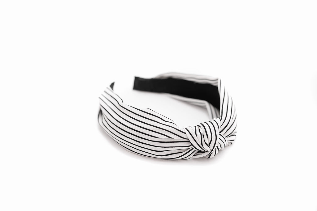 White & Black Striped Headband